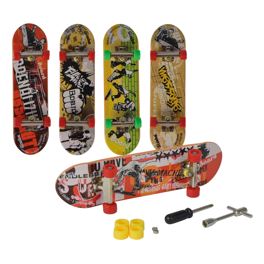 Finger Skateboard X-Treme Color with Accessories features colorful decks and essential tools for maintenance.