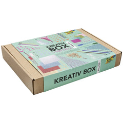 Folia Kreativ Box features a light blue matte cardboard packaging with a transparent window, displaying 900 multi-colored gli