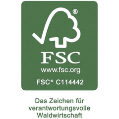 Folia wooden clips in assorted colors on a green background with a white tree logo and FSC® C114442 text.