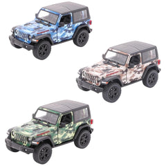 Gollness - Modelo a Escala Die-Cast Jeep Wrangler Camuflaje 2018 1-34 - 12.5 Cm - Vehículos de Juego
