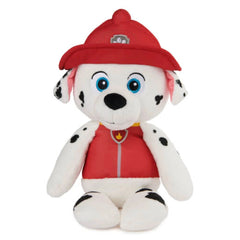 GUND Take Along Marshall plush toy features a Dalmatian design with a red hat and vest, soft fabric, and blue eyes.