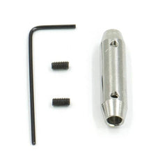 Jagerndorfer cable connector and Allen key in silver metal, featuring a screw, screwdriver, metal rod, and cylinder.