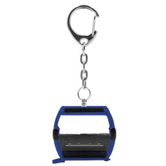 Jagerndorfer Omega IV Blue Gondola keychain features a metallic finish with a black handle and multiple metallic components.
