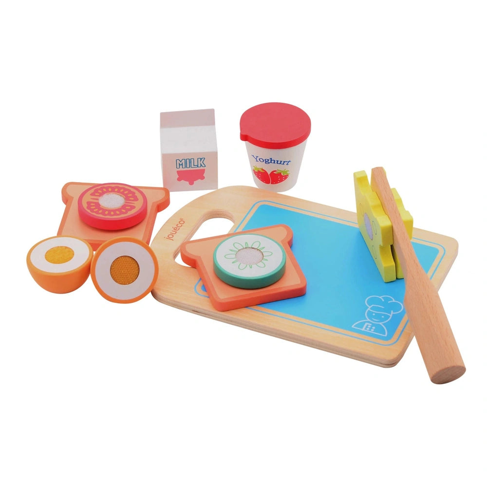 Johntoy - Wooden Breakfast Set - Pretend Professions & Role Playing