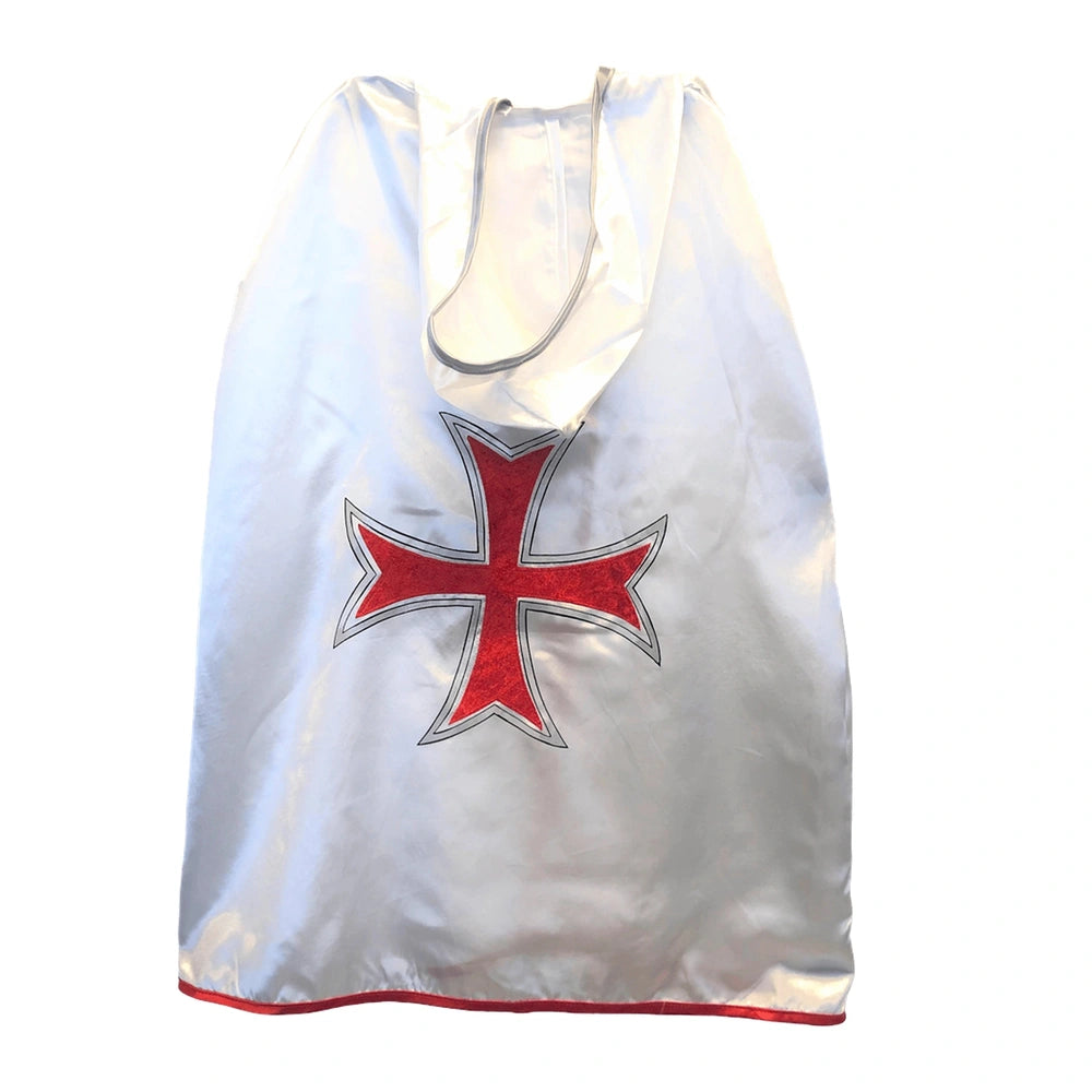 Maltese Cape featuring a red and gray cross design with a smooth, metallic finish and a red border on a white background.