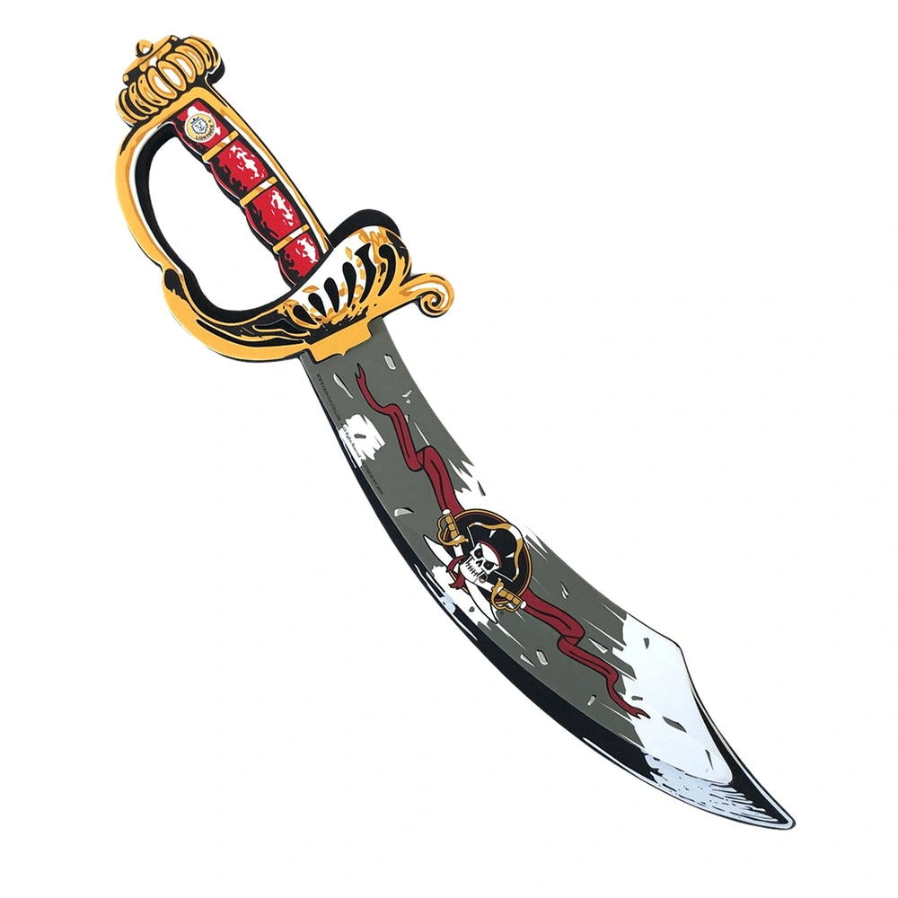 Liontouch Pirate Sabre features a shiny red and black handle with a matte silver blade, perfect for pretend play and role-pla