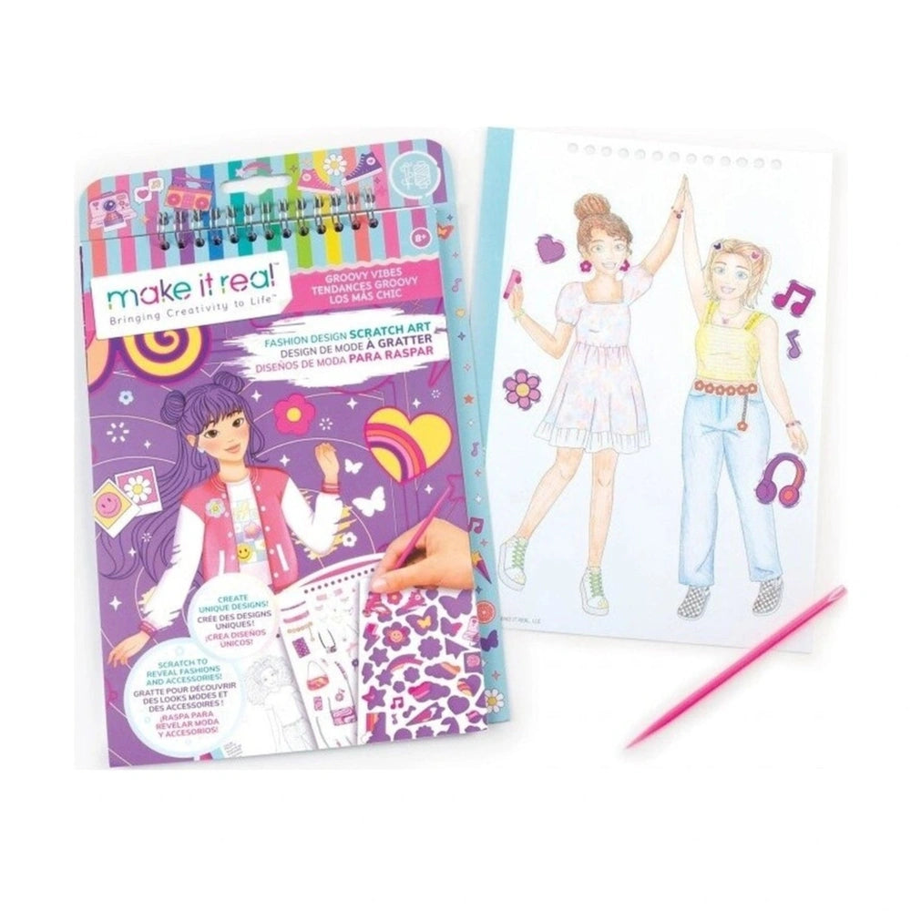 Make It Real - Cuaderno de bocetos de diseño de moda Vibras Groovy - Artes y manualidades