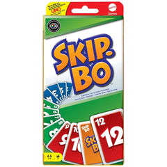 Skip-Bo Ultimate Sequencing Card Game packaging features colorful design with visible cards, numbers, and symbols on a white 