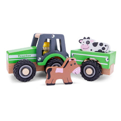 New Classic Toys - Tractor con Remolque - Animales - Vehículos de Juego