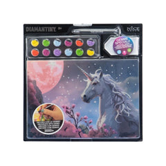 Nice Diamantiny Artist Level Up Painting on Canvas features a unicorn design with colorful gemstones and a night sky backgrou