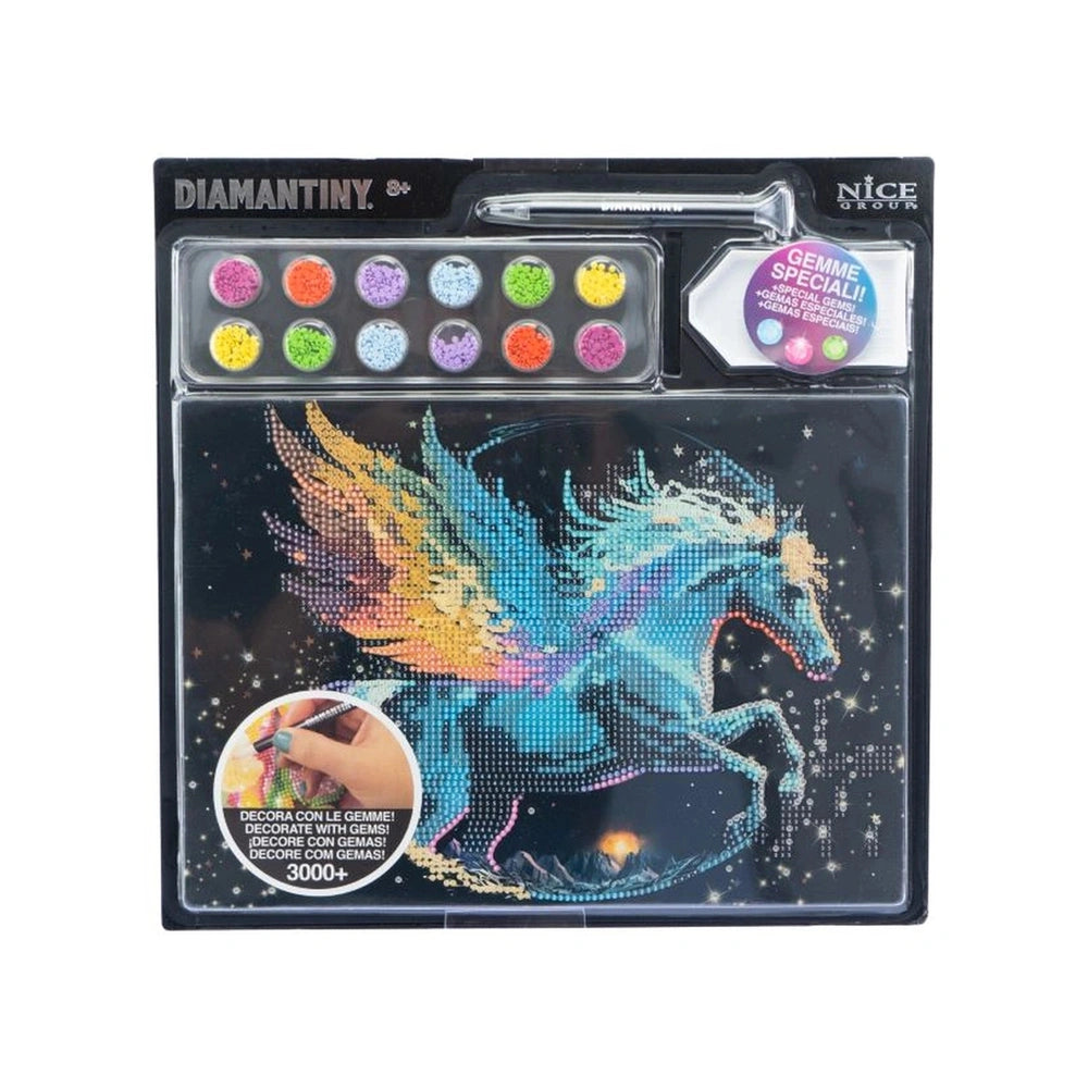 Nice Diamantiny Artist Level Up Painting on Canvas packaging features glossy black design with gemstone stickers and decorati