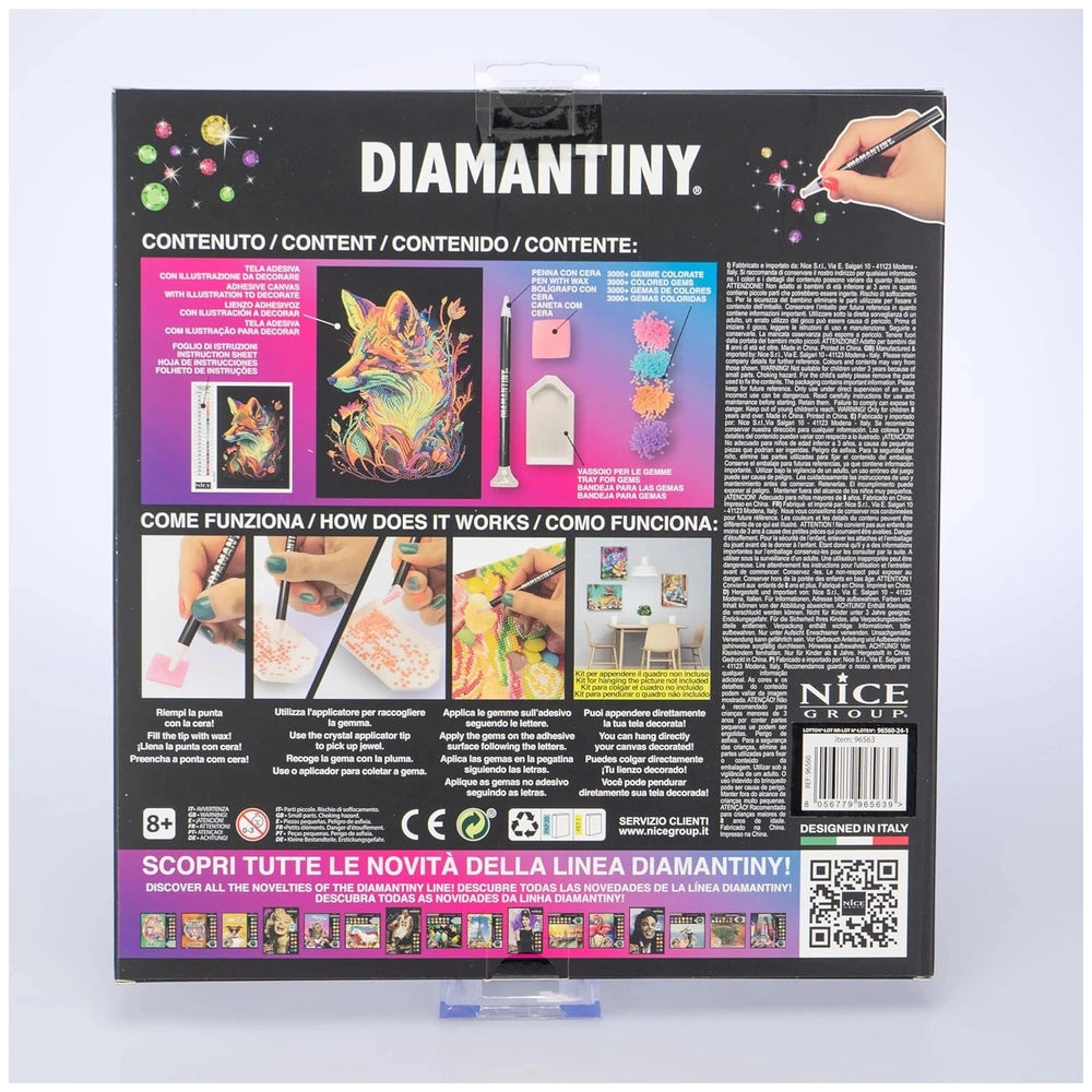 Diamantiny Artist Level Up painting kit packaging features colorful graphics on a glossy black box with a clear plastic windo