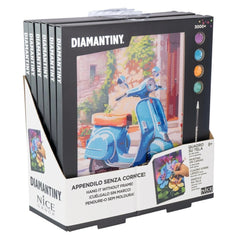 Diamantiny Artist Level Up painting kit on glossy cardboard packaging with transparent window and printed black text.
