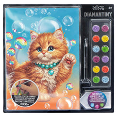 NICE Diamantiny Pets Coloring Arts Crafts packaging features a glossy blue design with a cat image and colorful printed text.