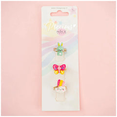 Nice - Spring Party 3 Pcs Rings Set Pack - Jewelry