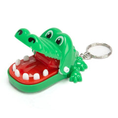 Noris Mini Crocodile Game keychain features a green alligator with a red mouth and playful cartoonish design.
