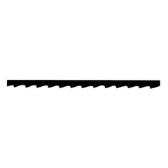 Fretsaw blade with evenly spaced teeth against a white background, designed for precise woodworking and crafting tasks.