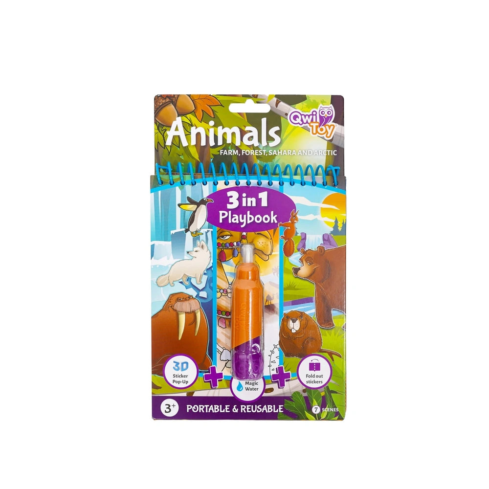 QwiToy - Libro de juegos de animales 3 en 1 - Libros