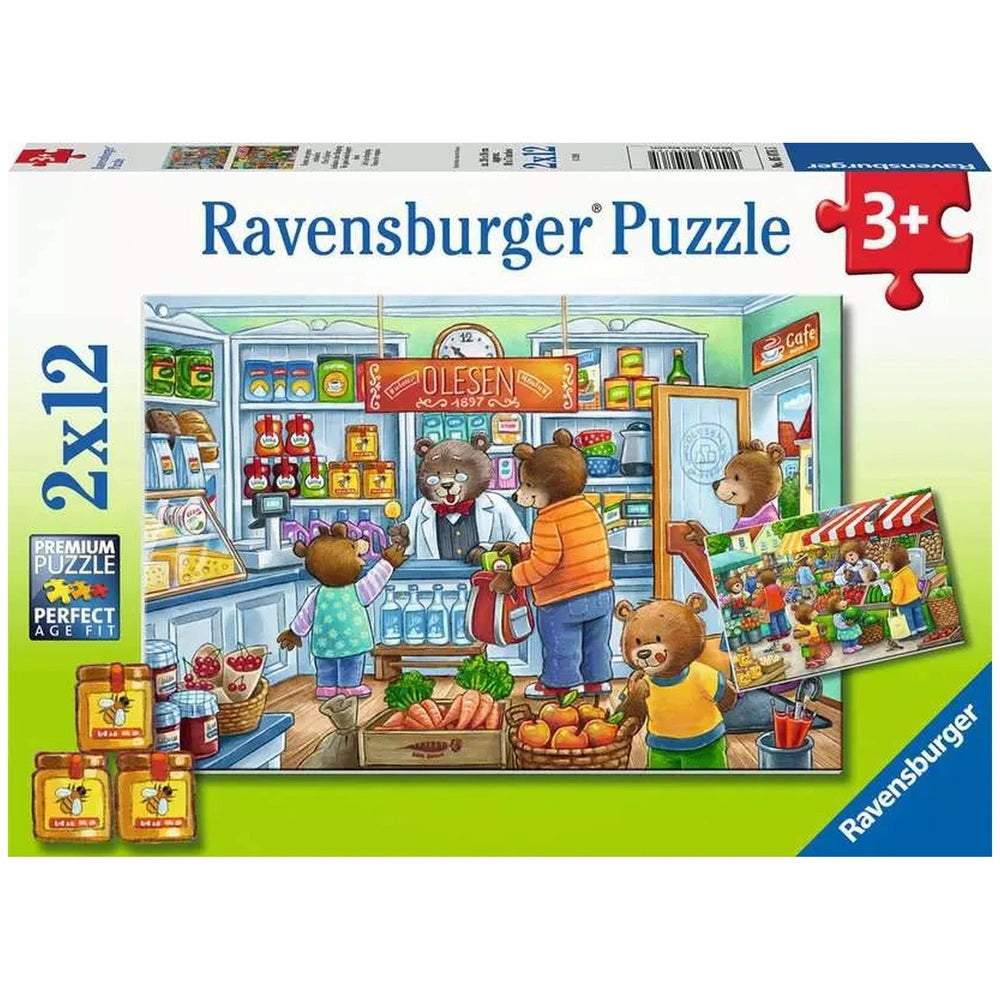 Ravensburger - Vamos a Comprar - 2x12 Piezas - Rompecabezas