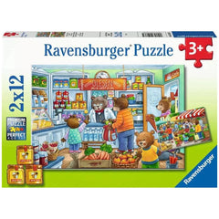 Ravensburger - Vamos a Comprar - 2x12 Piezas - Rompecabezas