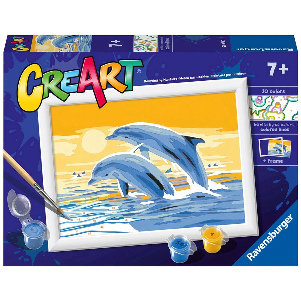 Ravensburger - Creart Delightful Dolphins - Painting By Numbers - Arts & Crafts