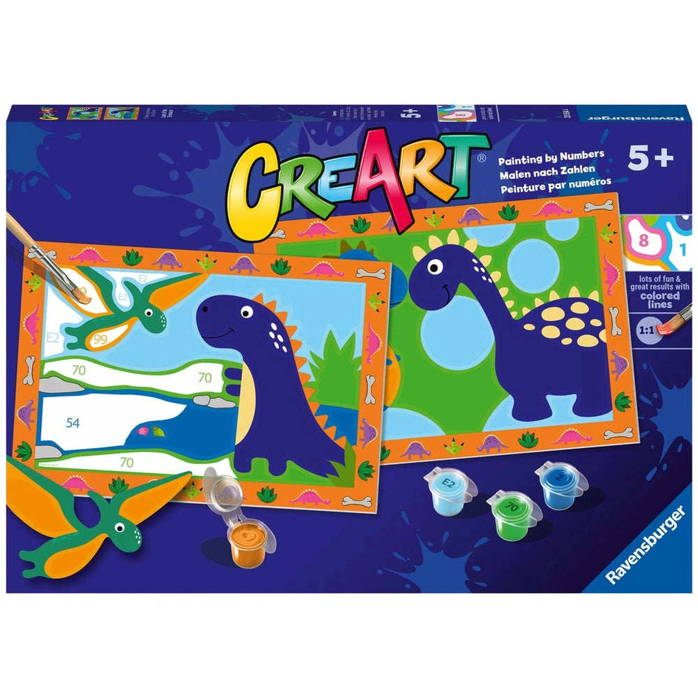 Ravensburger - Creart Tierra de los Dinosaurios - Pintura por Números - Artes y Manualidades