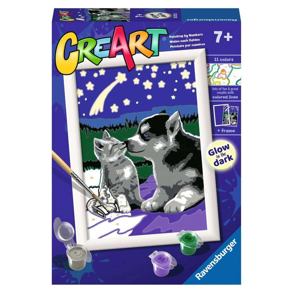 Ravensburger - Creart Cachorros Bajo las Estrellas - Pintura por Números - Artes y Manualidades