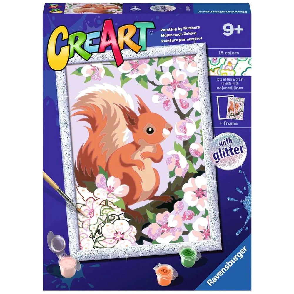 Ravensburger - Creart Squirrel On Cherry Branch - Painting By Numbers - Arts & Crafts