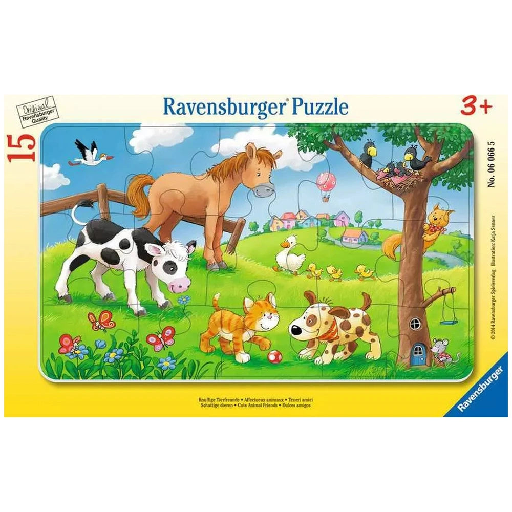 Ravensburger - Lindos Amigos Animales - 15 Piezas - Rompecabezas