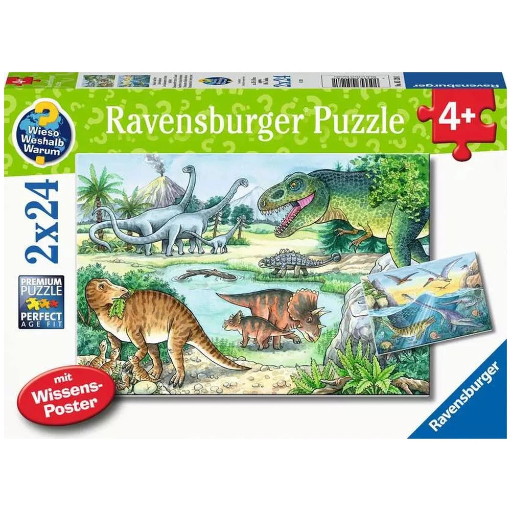 Ravensburger - Dinosaurios - Sus Hábitats - 2x24 Piezas - Rompecabezas