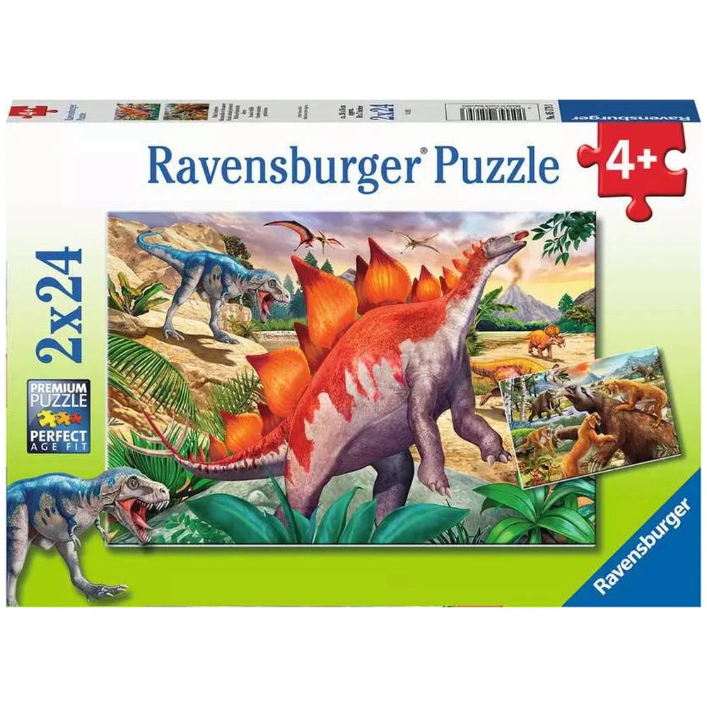 Ravensburger - Dinosaurs - Wild Prehistoric Animals - 2x24 Pieces - Puzzles