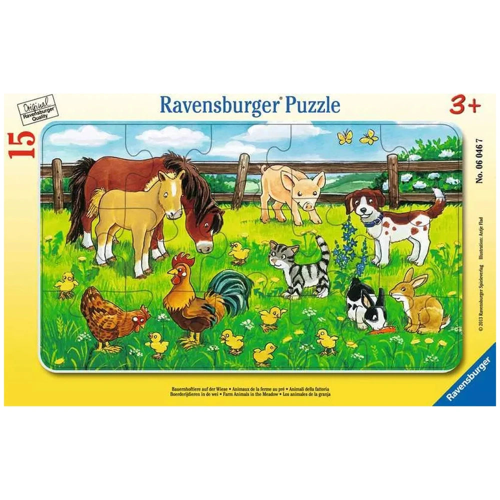 Ravensburger - Animales de granja en el prado - 15 piezas - Puzzles