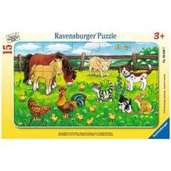 Ravensburger - Animales de granja en el prado - 15 piezas - Puzzles