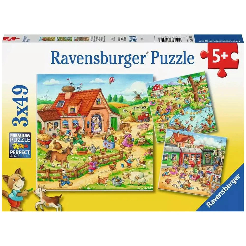 Ravensburger - Vacaciones en el campo - 3x49 piezas - Rompecabezas