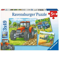 Ravensburger - Maquinaria Agrícola Grande - 3x49 Piezas - Rompecabezas