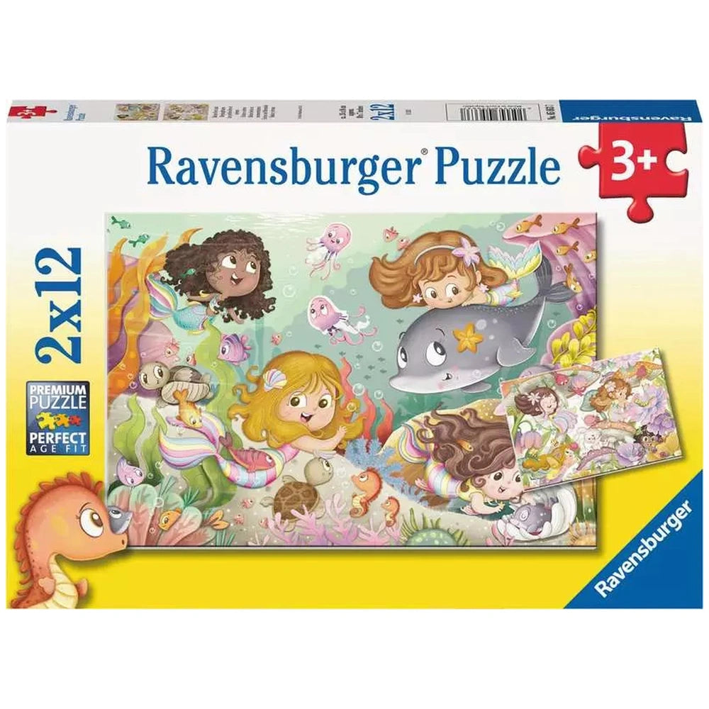 Ravensburger - Pequeñas Hadas y Sirenas - 2x12 Piezas - Rompecabezas