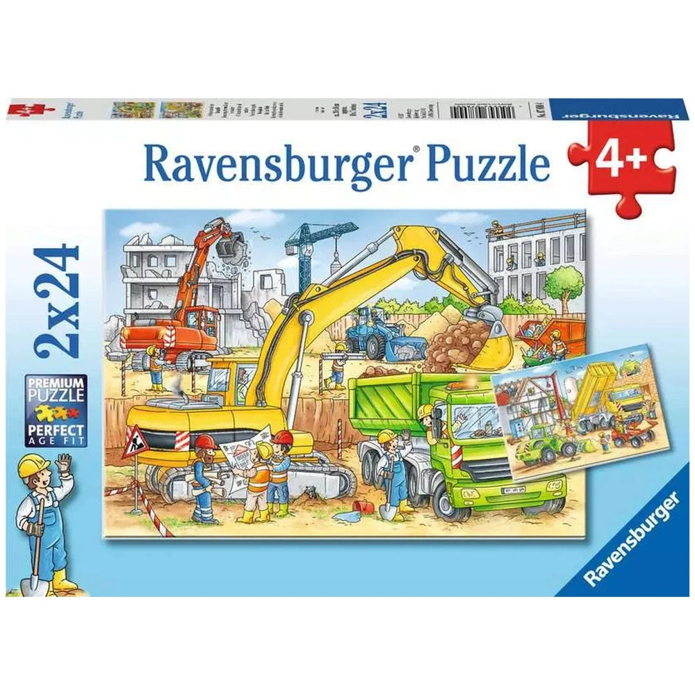 Ravensburger - Mucho que hacer en la obra - 2x24 piezas - Puzzles