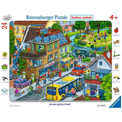 Ravensburger - Nuestra Ciudad Verde - 24 Piezas - Rompecabezas Educativos