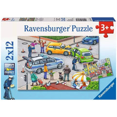 Ravensburger - Traveling With Blue Lights - 2x12 Pieces - Puzzles