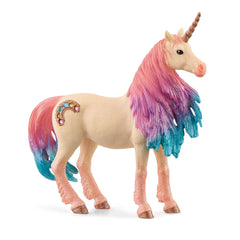Marshmallow Unicorn figurine in pink and purple with a glossy finish, featuring a flowing mane, tail, and a lifelike expressi