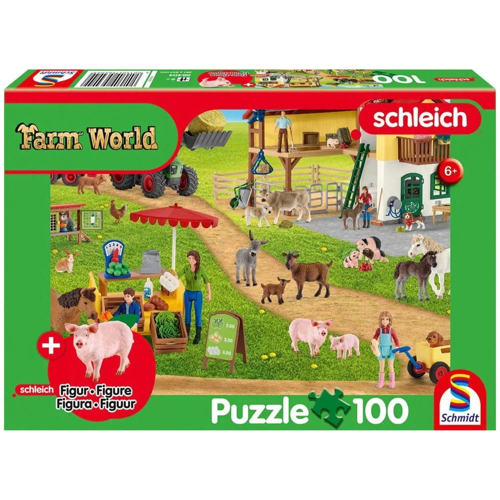Schmidt Spiele - Farm World Tienda de Granja 100 Pzs y 1 Figura - Rompecabezas