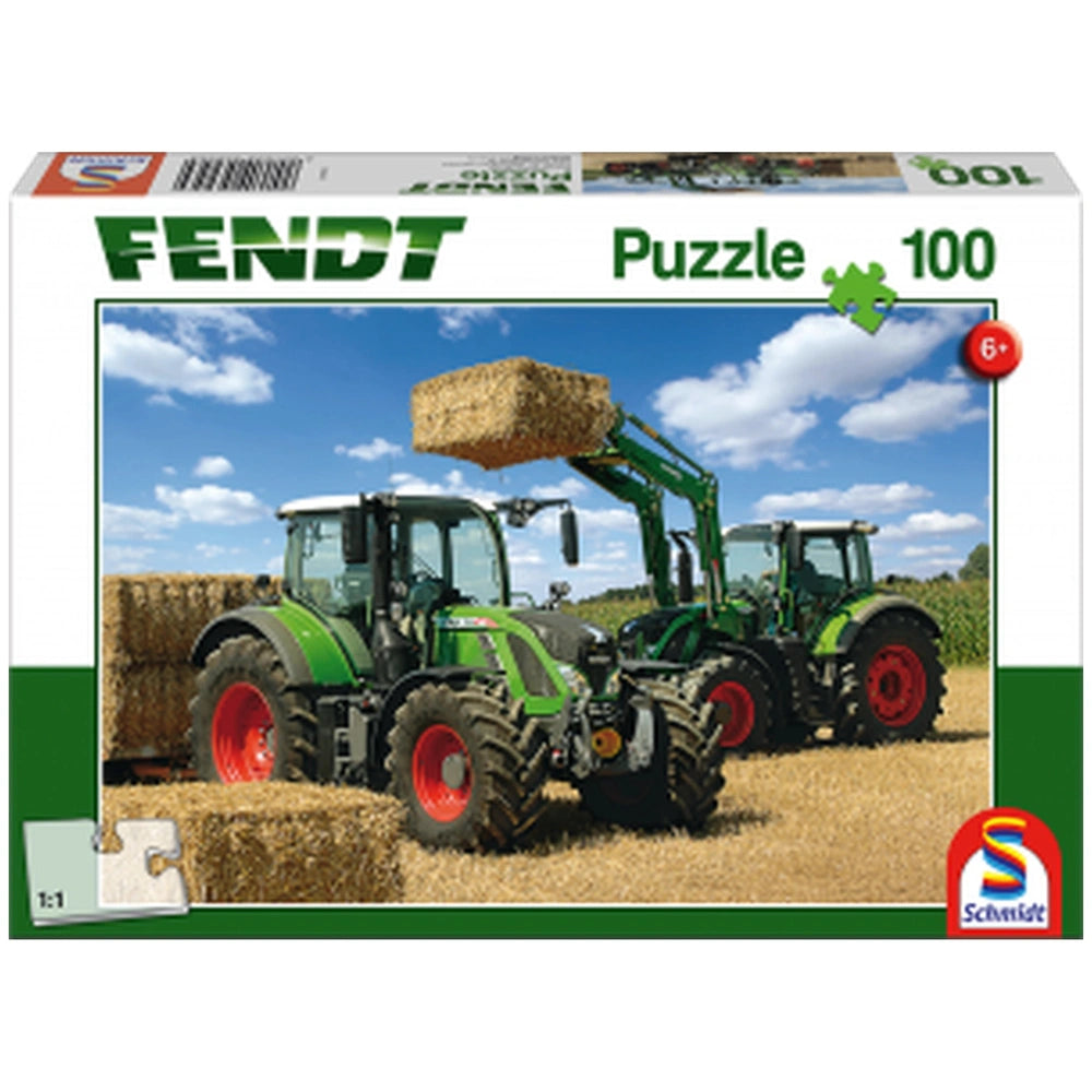 Schmidt Spiele - Fendt 724 Vario, Fendt 716 Vario con cargadora frontal Cargo 4x85 100 Pcs - Puzzles