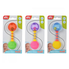 Simba ABC First Rattle set featuring colorful teething rings designed for babies, promoting fun and learning through play.