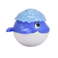 Simba ABC Wobble Whale bath toy in blue with large eyes, plush design, and smooth glossy texture against a white background.