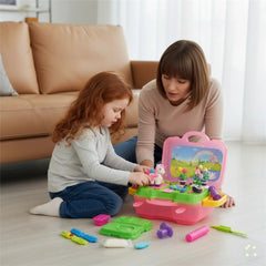 Simba Art & Fun Unicorn Clay Set in a suitcase, featuring colorful clay for creative modeling and fun activities.