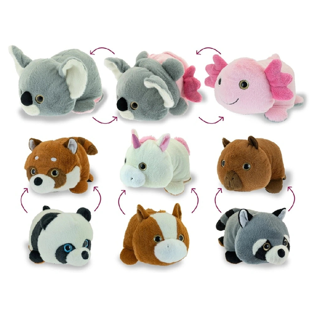 Teorema - Asortimento de Peluches Reversibles de Animales Exóticos - Animales de Peluche
