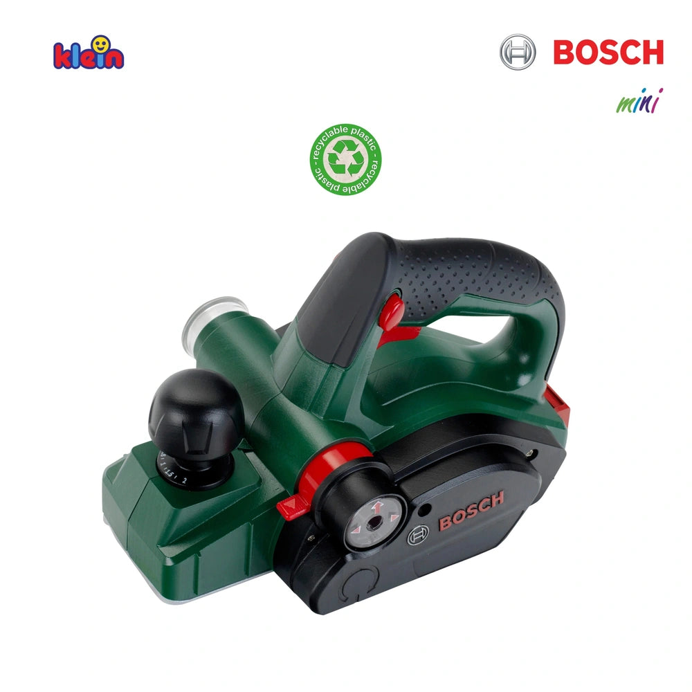 Theo Klein Bosch pretend planer in green with a red handle and black components, designed for role-playing professions.