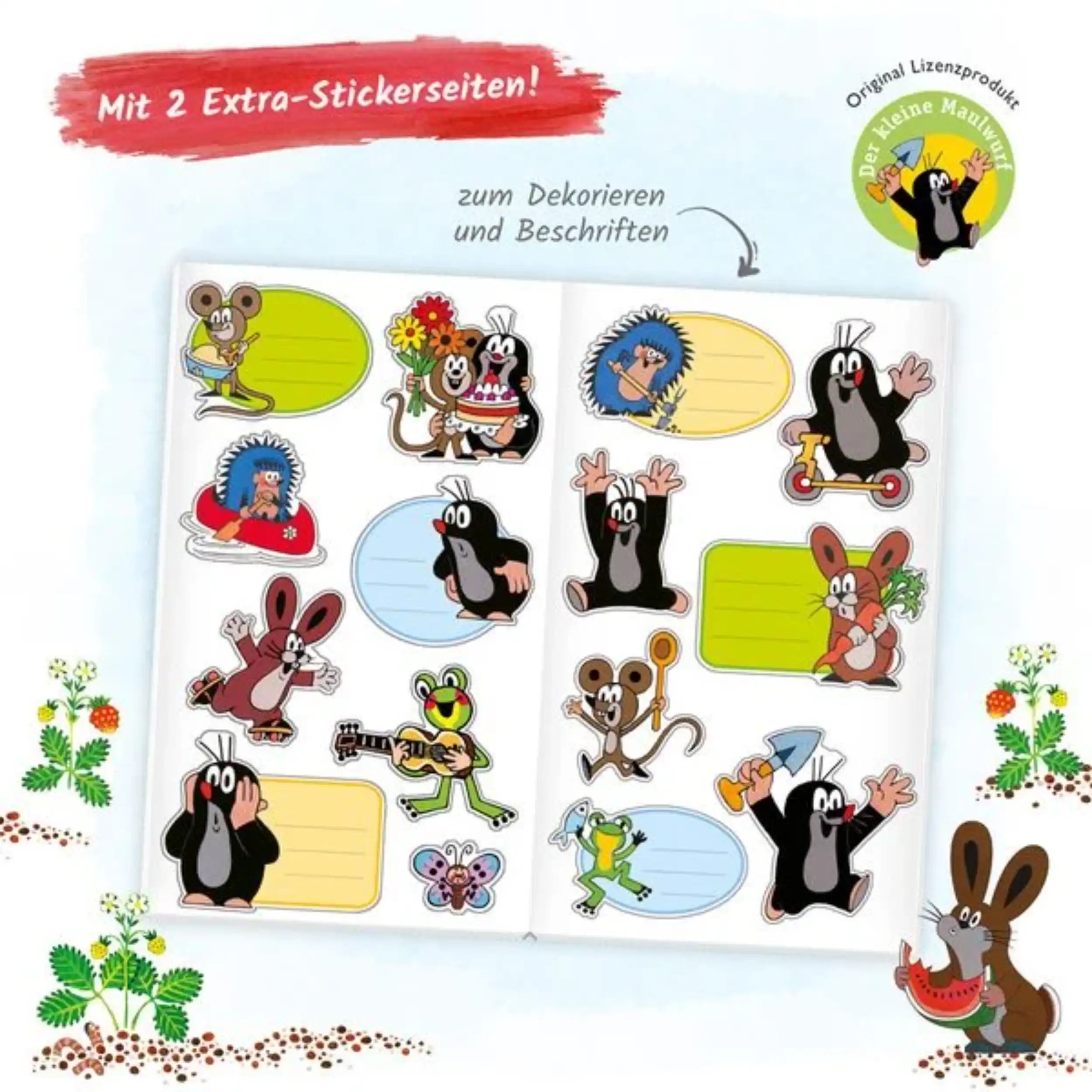 TROTSCH - Der Kleine Maulwurf Coloring Book with Stickers Arts and Crafts - German Edition