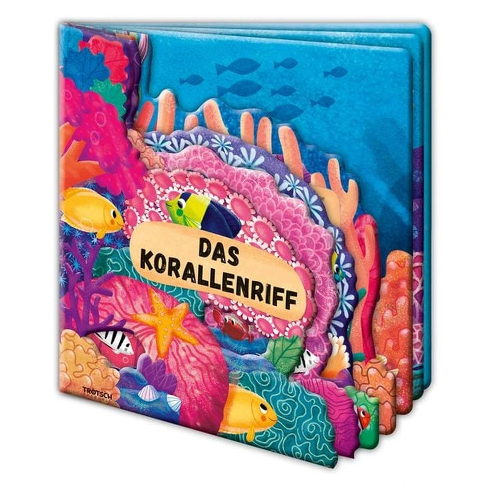 TROTSCH Explorer Book cover features vibrant sea creatures and coral in a colorful, three-dimensional design with playful tex