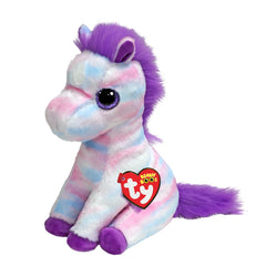 TY - Small Hayden pastel horse plush toy with colorful gradient body, expressive eyes, and cute pose.